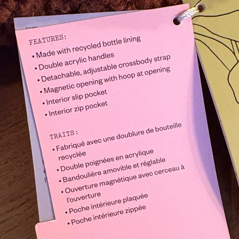 NWT PIXIE MOOD - Small Dumpling Tote in Dark Brown Shearling - Picture 13 of 15